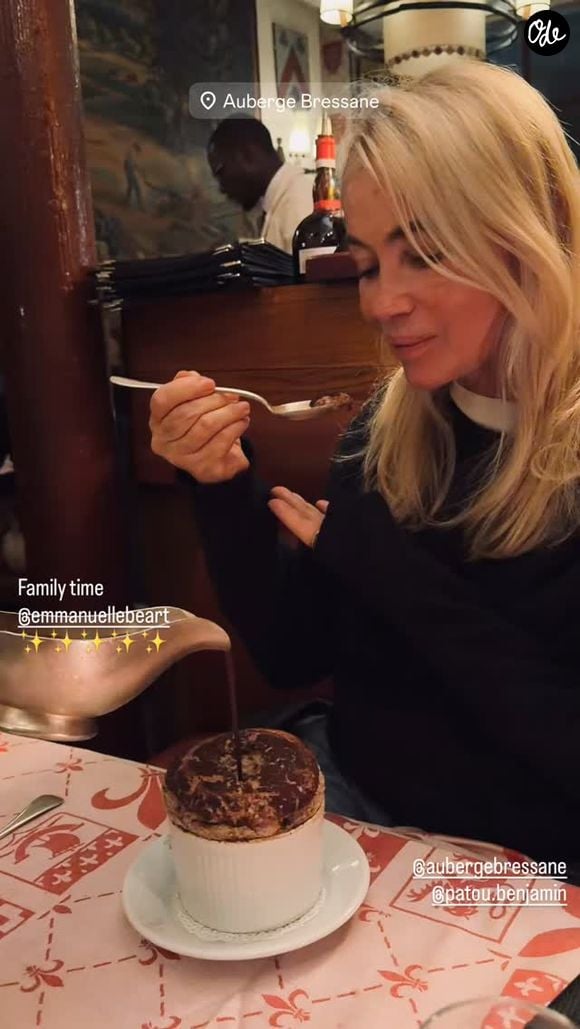 Emmanuelle Béart et Michaël Cohen ont partagé un dîner dans un célèbre restaurant parisien. Capture d'écran Instagram