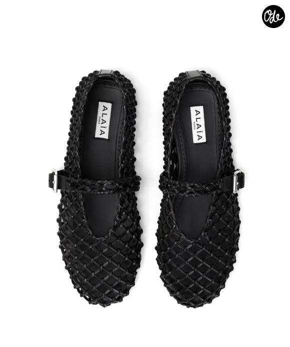 BALLERINES EN CUIR TRESSÉ