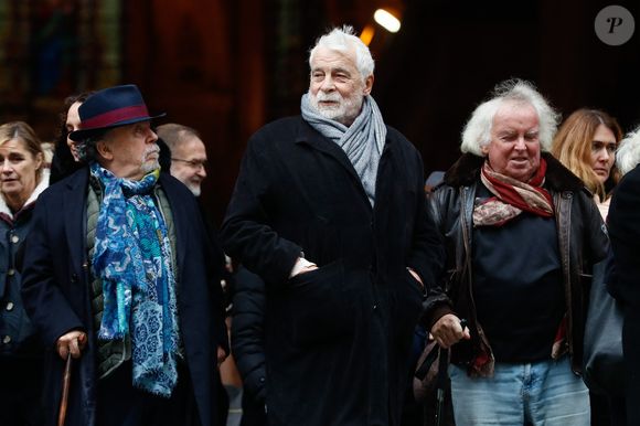 Jean-Michel Ribes, Jacques Weber - Sorties des obsèques de Niels Arestrup à l'Église Saint-Roch à Paris. Le 10 décembre 2024
© Christophe Clovis / Bestimage