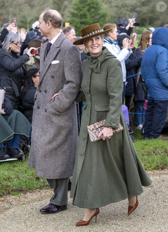 Le prince Edward, duc d'Edimbourg, Sophie Rhys-Jones, duchesse d'Edimbourg, - Members of the Royal Family attend Christmas Day service at St Mary Magdalene Church in Sandringham, Norfolk