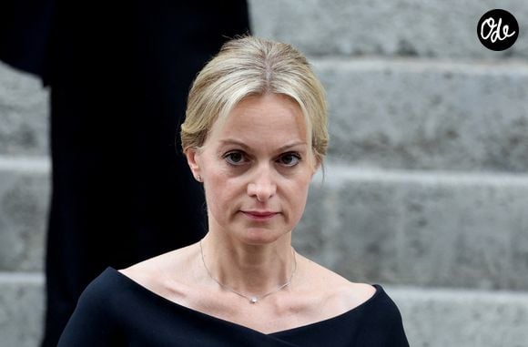 Audrey Crespo-Mara - Sorties des obsèques de Thierry Ardisson dans l'église Saint-Roch de Paris, France, le 17 juillet 2025.

© Clovis-Jacovides/Bestimage