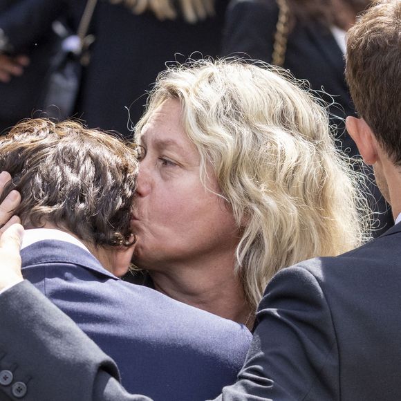 Giacomo Belmondo, Luana Belmondo et Victor Belmondo - Sorties - Obsèques de Jean-Paul Belmondo en l'église Saint-Germain-des-Prés, à Paris le 10 septembre 2021.
© Cyril Moreau / Bestimage