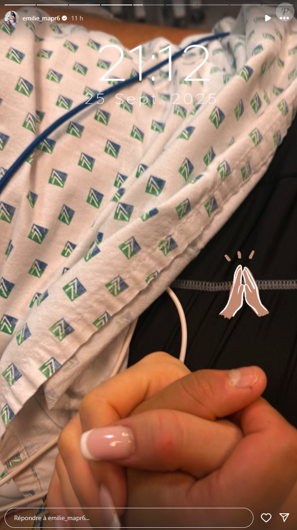 Un moment d'angoisse pour la jeune femme, enceinte de leur premier enfant ensemble.

Emilie (Mariés au premier regard) enceinte et très angoissée alors que son compagnon est hospitalisé.