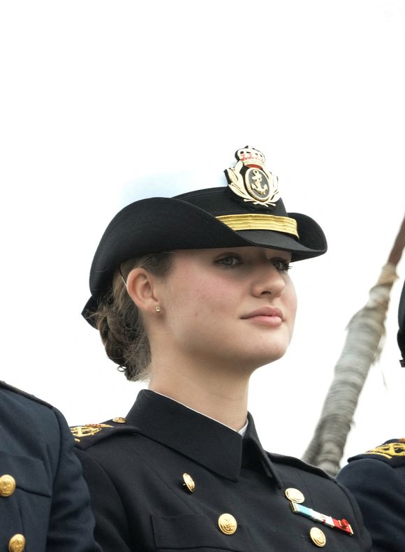 Le roi Felipe VI et la reine Letizia d'Espagne président les adieux du « Juan Sebastián de Elcano » avec l'Infante Leonor comme aspirante à Cadix. Photographe : LALO YASKY / BESTIMAGE
