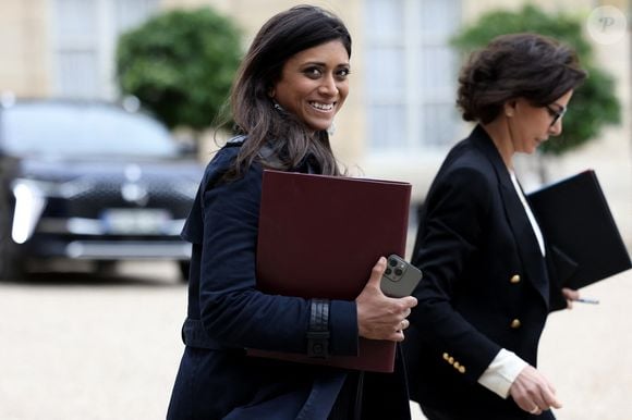 La porte-parole du gouvernement Prisca Thévenot, ministre du renouvellement démocratique et Rachida Dati, ministre de la culture à la sortie du conseil des ministres, au palais présidentiel de l'Elysée à Paris, France, le 31 mai 2024. © Stéphane Lemouton/Bestimage