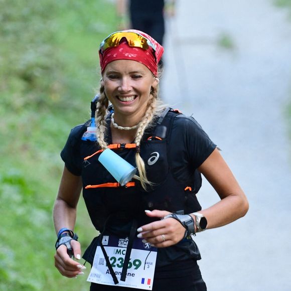 Amandine Petit (9 heures et 3 minutes) à l'arrivée de la course MCC (40 kms) de l'UTMB (Ultra Trail du Mont Blanc) à Chamonix le 24 août 2026.

© Romain Doucelin / Bestimage