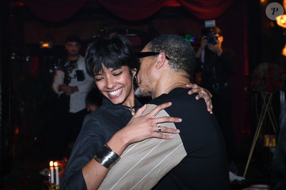 JoeyStarr et sa compagne Pauline Latchoumanin lors de la soirée Omar Harfouch "Dîner chez Maxim's" à Paris le 9 octobre 2024. © Rachid Bellak / Bestimage