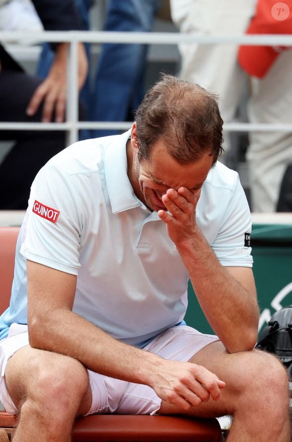 Richard Gasquet - Dernier match de sa carrière pour R.Gasquet, battu par J.Sinner (6-3, 6-0, 6-4) lors des Internationaux de France de Tennis de Roland Garros 2025, le 29 mai 2025. 
© Jacovides / Moreau / Bestimage
