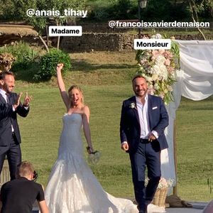 Image du mariage de François-Xavier Demaison et Anaïs Tihay, le 7 juin 2019 au château de Valmy à Argelès-sur-Mer (Pyrénées-Orientales), partagée par Laurie Cholewa dans sa story Instagram.