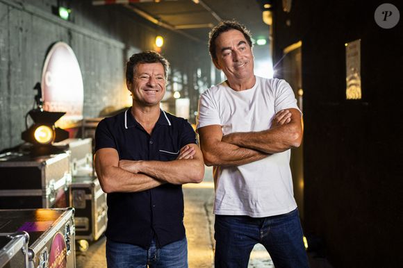 Exclusif - Les Chevaliers du Fiel (Éric Carrière et Francis Ginibre) - Backstage de l'enregistrement de l'émission "Les comiques préférés des français" au Dôme des Sports, diffusée le 10 octobre sur France 2. Le 21 septembre 2020© Pierre Perusseau / Bestimage