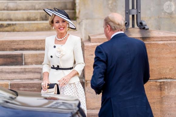 Camilla de Bourbon des Deux-Siciles et le Prince Charles de Bourbon des Deux-Siciles arrivent à la confirmation du Prince Vincent et de la Princesse Joséphine à l'église du Palais de Fredensborg le samedi 18 avril 2026. Photo par Ida Marie Odgaard/Ritzau Scanpix/ABACAPRESS.COM