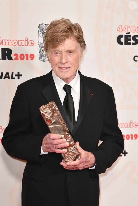 Robert Redford posant dans la salle de presse lors de la 44e cérémonie annuelle des César du cinéma qui s'est tenue à la salle Pleyel à Paris, en France, le 22 février 2019. Photo par David NiviereABACAPRESS.COM