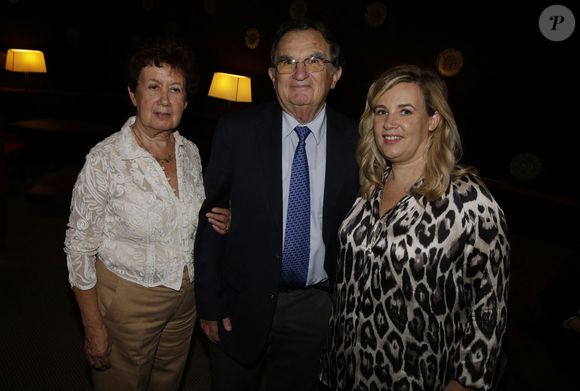 Hélène Darroze et ses parents Francis et Annick assistant à la présentation du livre d'Hélène Darroze 'Les Recettes de mes Grands-Mères' au restaurant Hélène Darroze, Rue D'Assas à Paris, France le 20 octobre 2014. Photo Jerome Domine/Abaca