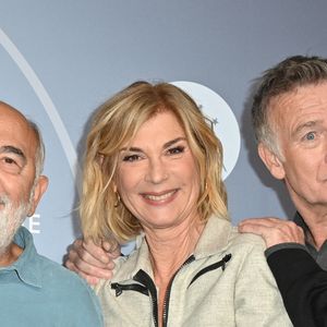 Gérard Jugnot, Michèle Laroque et Franck Dubosc lors du 28ème Festival du Film de Comédie à L'Alpe d'Huez, France, le 16 janvier 2025. Photo par Mireille Ampilhac/ABACAPRESS.COM