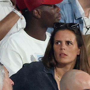 Laure Manaudou - People dans les tribunes lord du match d'ouverture de la Coupe du Monde de Rugby France 2023 avant le match de la Poule A entre la France et la Nouvelle-Zélande au Stade de France à Saint-Denis le 8 septembre 2023.  © Dominique Jacovides/Bestimage