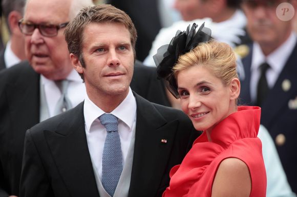 Le prince Emmanuel Philibert de Savoie et Clotilde Courau - Arrivées des invités au mariage religieux du prince Albert de Monaco et Charlene de Monaco, le 2 juillet 2011. © AGENCE / BESTIMAGE
