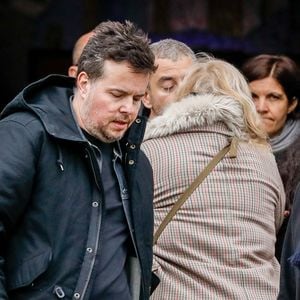 Nicolas Demorand - Obsèques de Sébastien Demorand à la Coupole du crématorium du cimetière du Père-Lachaise à Paris, France, le 31 janvier 2020.
