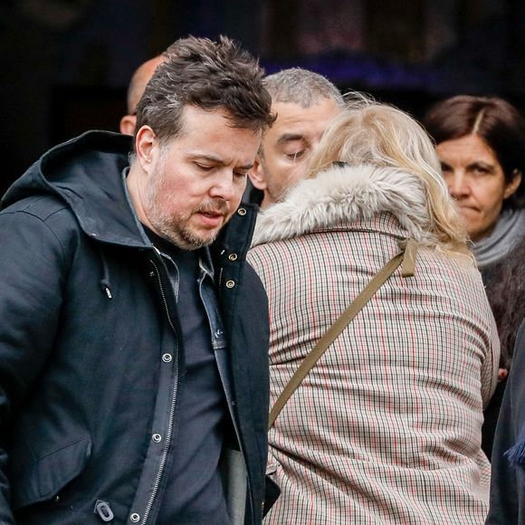 Nicolas Demorand - Obsèques de Sébastien Demorand à la Coupole du crématorium du cimetière du Père-Lachaise à Paris, France, le 31 janvier 2020.