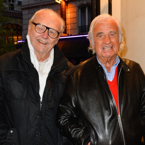 Christian Brincourt et Jean-Paul Belmondo - Générale du spectacle "Ivo Livi ou Le destin d'Yves Montand" au théâtre de la Gaîté-Montparnasse à Paris, France, le 11 octobre 2016. © Coadic Guirec/Bestimage