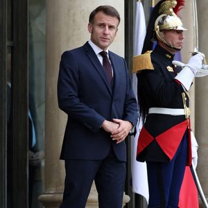Le président Emmanuel Macron reçoit son homologue de la République du Panama pour un entretien au palais présidentiel de l'Elysée à Paris, France, le 21 octobre 2024. © Stéphane Lemouton/Bestimage