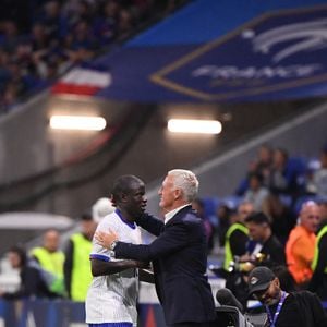 13 N golo Ngolo KANTE (fra) - Didier DESCHAMPS (sélectionneur de la France) lors du match de la Ligue des Nations de l'UEFA 2024/2025 opposant la France à la Belgique au Groupama Stadium, le 9 septembre 2024 à Lyon, en France. Photo d'Anthony Bibard/FEP/Icon Sport/ABACAPRESS.COM