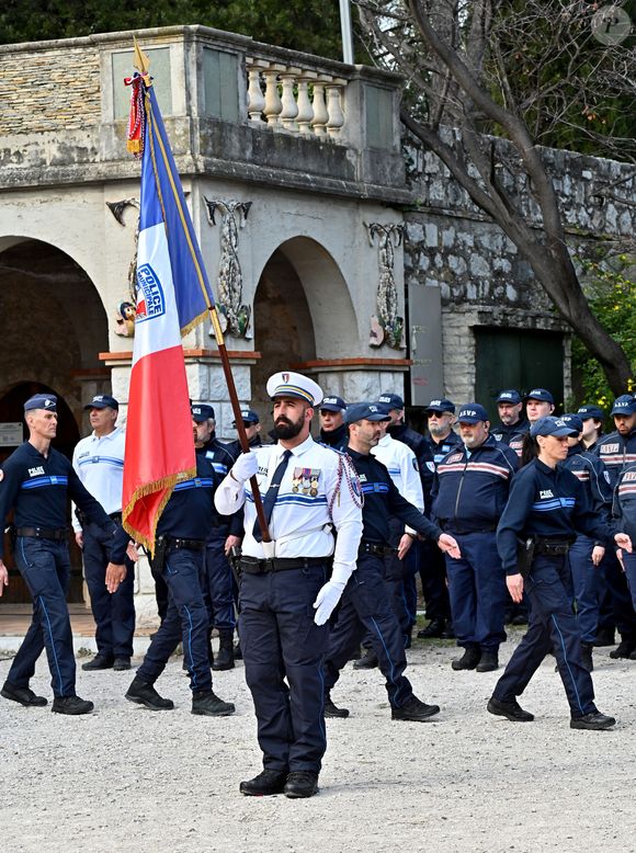 Illustration durant la cérémonie d'hommage et de remise de médailles de la Police Municipale de Nice sur la colline du Château à Nice, le 2 mars 2022.
© Bruno Bebert / Bestimage