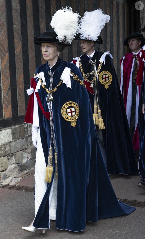 6 juin 2025. Sur la photo - la princesse Anne - La reine Camilla et le roi Charles III d'Angleterre assistent à la cérémonie de l'Ordre de la Jarretière au château de Windsor le 16 juin 2025 à Windsor, en Angleterre. (GOFF INF / BESTIMAGE).