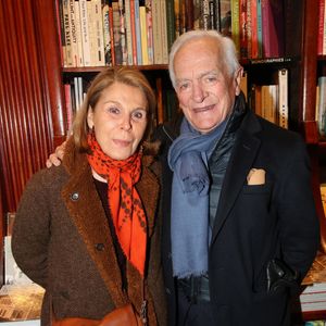 Exclusif - Philippe Labro et sa femme Françoise - La Comtesse Albina du Boisrouvray dédicace son livre "le courage de vivre" à la librairie  Galignani à Paris, France, le 8 Mars 2022. Bertrand Rindoff/Bestimage