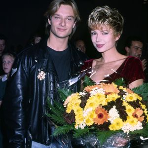 Isabelle Morizet dite Karen Cheryl et David Hallyday dans les années 80 à Paris. ©Bestimage