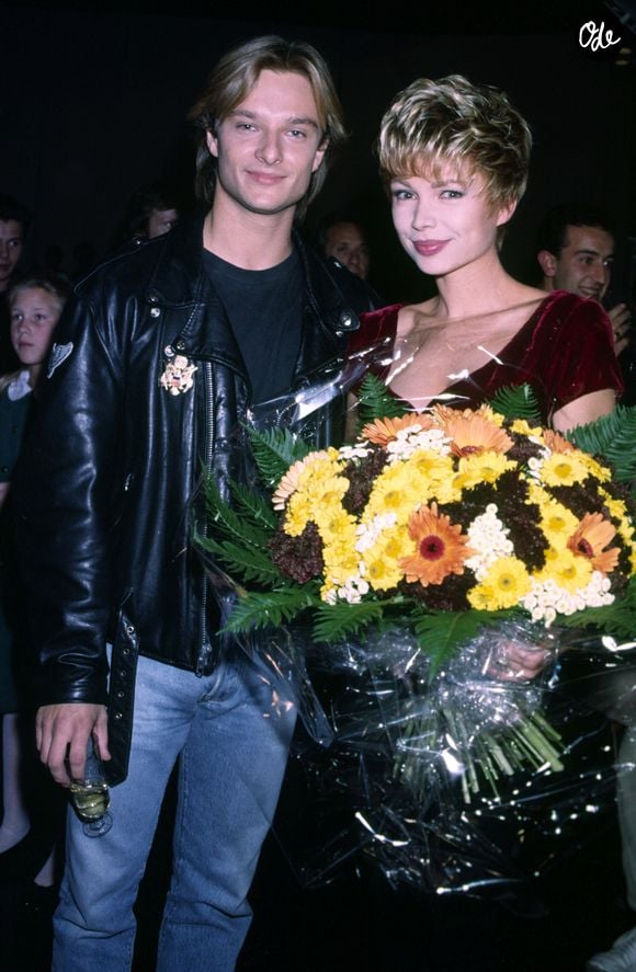 Isabelle Morizet dite Karen Cheryl et David Hallyday dans les années 80 à Paris. ©Bestimage