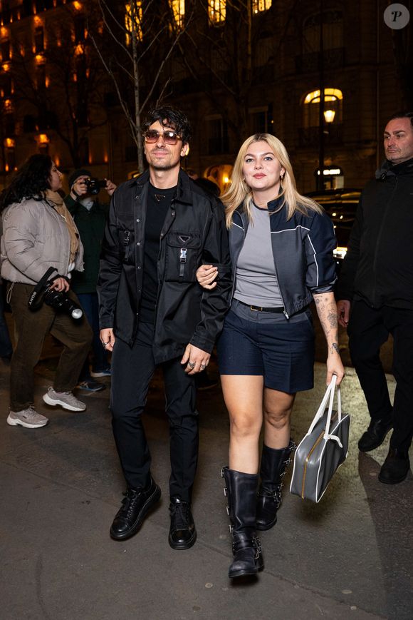 Louane Emera et son fiancé Florian Rossi à l'after party de la maison Miu Miu au club Gigi à Paris pendant la fashion week (PFW) le 11 mars 2025.

© Perusseau / Da Silva / Bestimage