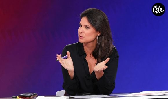 Apolline de Malherbe lors de la conférence de presse de rentrée BFM TV - RMC à Paris, le 31 août 2023. © Coadic Guirec/Bestimage