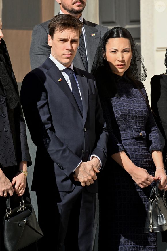 Louis et Marie Ducruet - Cérémonie de bienvenue pour le Pape Leon XIV au Palais Princier de Monaco suivie de la visite de courtoisie - Visite historique du pape Léon XIV à Monaco le 28 mars 2026. © Bruno Bebert - Dominique Jacovides / Bestimage