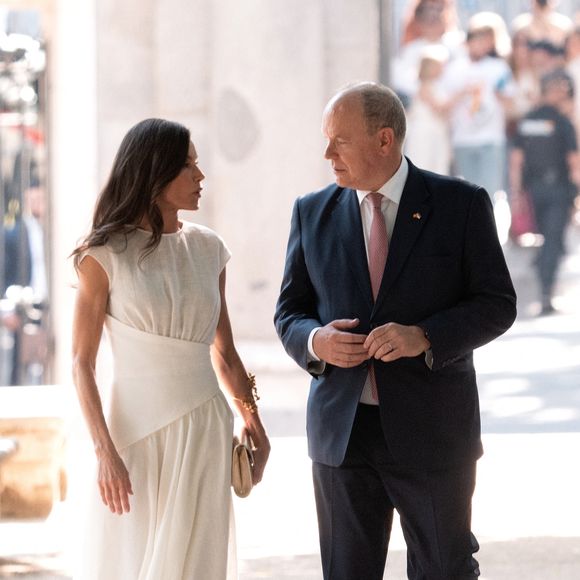 La reine Letizia d'Espagne, le prince Albert II de Monaco lors du 150ème anniversaire de l'établissement des premières relations diplomatiques entre l'Espagne et Monaco au Jardin botanique royal à Madrid le 1er juin 2026. LALO YASKY / BESTIMAGE