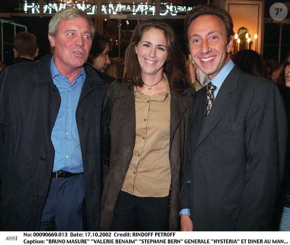 Bruno Masure, Valérie Benaïm, Stéphane Bern à Paris en 2002. ©Bestimage