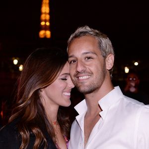 Exclusif - Iris Mittenaere (Miss France et Miss Univers 2016) et son ex-compagnon Diego El Glaoui - Maëva Coucke fête son 26ème anniversaire sur la péniche "Pastel" avec ses amis à Paris le 27 juin 2020. © Rachid Bellak/Bestimage