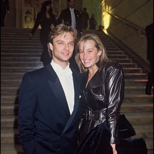 Archives : David Hallyday et Estelle Lefébure lors de la soirée des "Bests" en 1989 BERTRAND RINDOFF PETROFF / BESTIMAGE