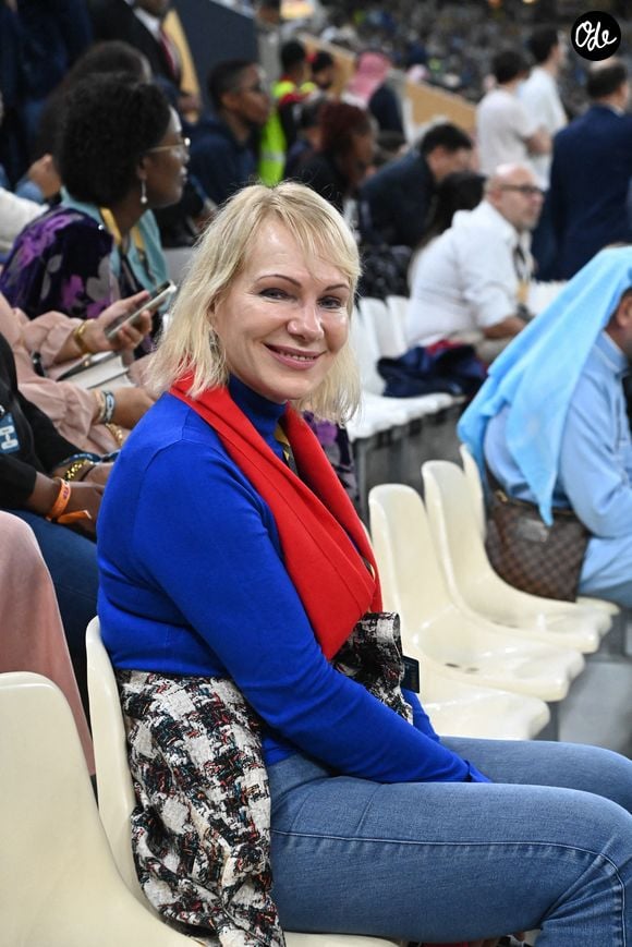 Sa fortune et celle de ses enfants sont aujourd'hui estimées à plus de 5 milliards d'euros.

Margarita Louis-Dreyfus dans les tribunes du match "France - Argentine (3-3 - tab 2-4)" en finale de la Coupe du Monde 2022 au Qatar, le 18 décembre 2022.

© Philippe Perusseau / Bestimage