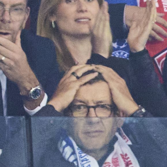 Dany Boon en tribune lors du match de football en Ligue des champions (Champions League) au stade Décathlon Aréna Stade Pierre Mauroy, le 2 octobre 2024. AGENCE / BESTIMAGE