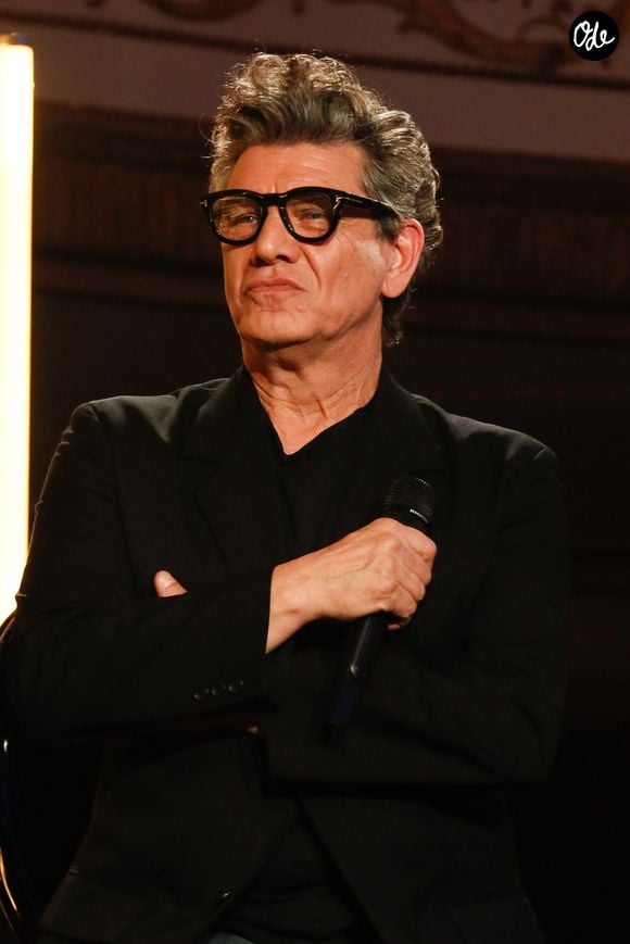 Exclusif - Marc Lavoine lors de l'enregistrement de l'émission "Laurent Gerra, l'anniversaire événement" présentée par S.Bern et qui sera diffusée le 7 juin 2025 sur France 2, au théâtre Marigny, à Paris, France, le 28 avril 2025. © Clovis-Moreau/Bestimage