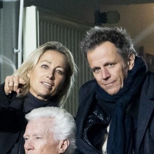Anne Sophie Lapix et Arthur Sadoun - Personnalités à la finale de la coupe du monde de rugby Afrique du Sud / Nouvelle Zélande (12 - 11) au stade de France à Saint-Denis le 28 octobre 2023.