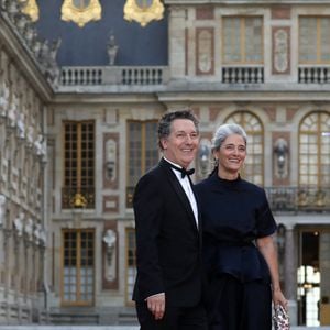 Guillaume Gallienne et sa femme Amandine Gallienne - Dîner d'Etat au château de Versailles en l'honneur de la visite officielle du roi et de la reine d'Angleterre en France (20 - 22 septembre 2023). Le 20 septembre 2023. 150 invités triés sur le volet ont été conviés à cette occasion.
© Stéphane Lemouton / Bestimage