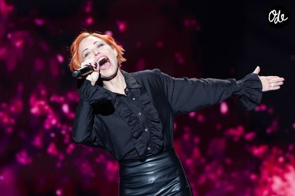Natasha St Pier pour les surprises lors de l'enregistrement de l'émission "La Boîte à secrets", présentée par F.Bollaert et diffusée le 23 janvier sur France 3, dans les studios du Lendit à Saint-Denis, France, le 16 décembre 2025. © Cyril Moreau/Bestimage