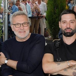 Exclusif - Laurent Ruquier et son compagnon Hugo Manos 
I - Inauguration de la place Line Renaud a Rueil-Malmaison le 22 Juin 2024.
© Jlppa / Bestimage