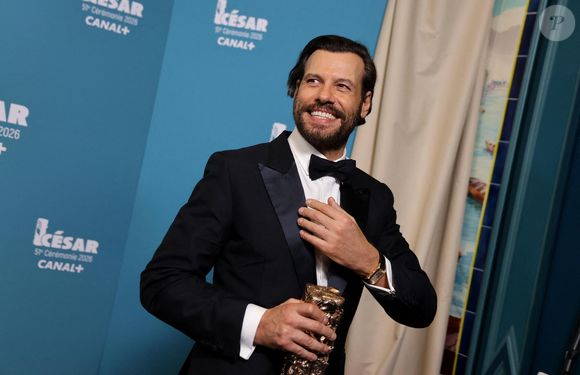 Laurent Lafitte (César du meilleur acteur pour "La Femme la plus riche du monde") - Salle de presse de la 51ème cérémonie des César, à l'Olympia. Paris, le 26 février 2026.
© Dominique Jacovides/Bestimage