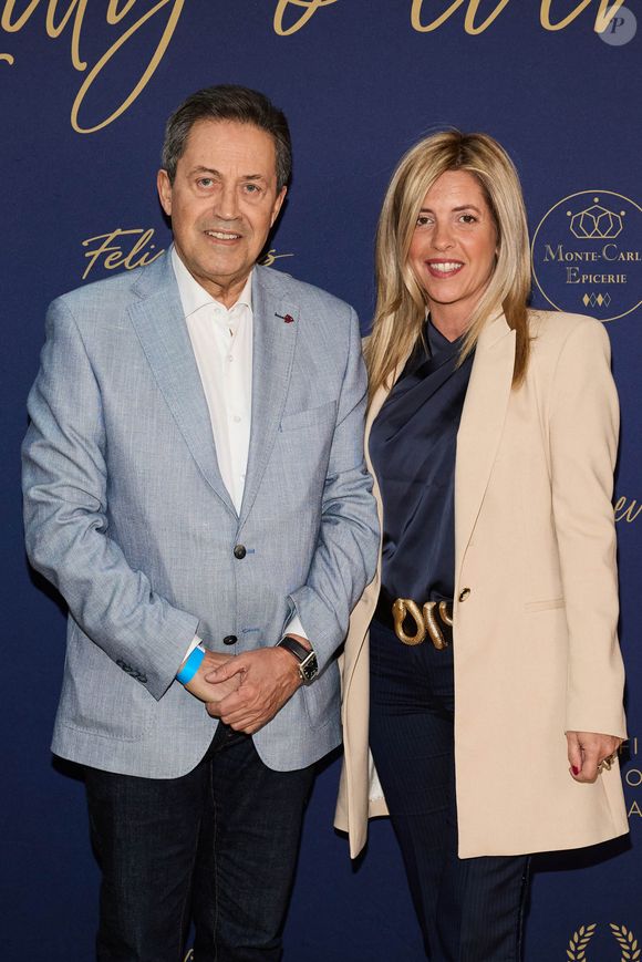 Exclusif - Georges Fenech et sa compagne Séverine Trouban  - Vernissage de l’exposition L’Ephemere, sculptures et toiles de l’artiste Kyo à l'hôtel Intercontinental Paris le Grand Paris le 21 avril 2023. © Cyril Moreau / Bestimage