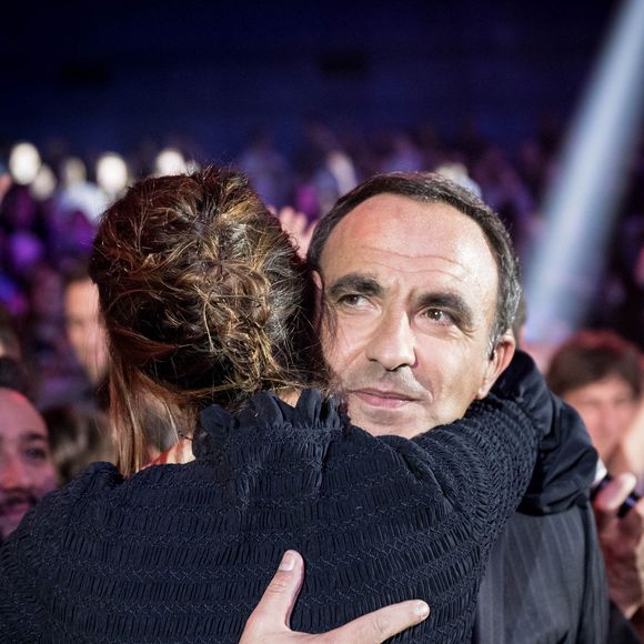 Exclusif - Karine Ferri, Nikos Aliagas - Emission hommage à "Grégory Lemarchal, 10 ans après l'histoire continue" au Zénith de Paris et retransmis en direct sur TF1 le 7 janvier 2017.  © Cyril Moreau/Bestimage