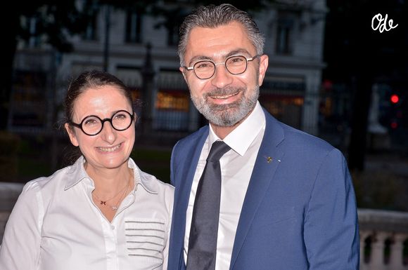 Anne-Sophie Pic et son mari David Sinapian assistent au Dîner des Grands Chefs en amont du salon Sirha 2021 à Lyon, en France, le 26 septembre 2021. Photo de Julien Reynaud/APS-Medias/ABACAPRESS.COM