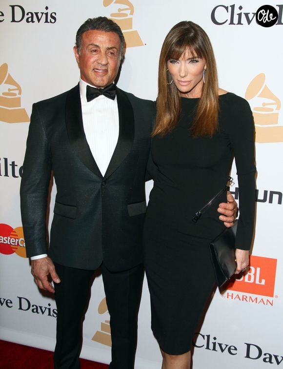 Sylvester Stallone et sa femme Jennifer Flavin - Soirée de Gala Clive Davis Pre-Grammy à l'hôtel Hilton de Beverly Hills le 14 février 2016.