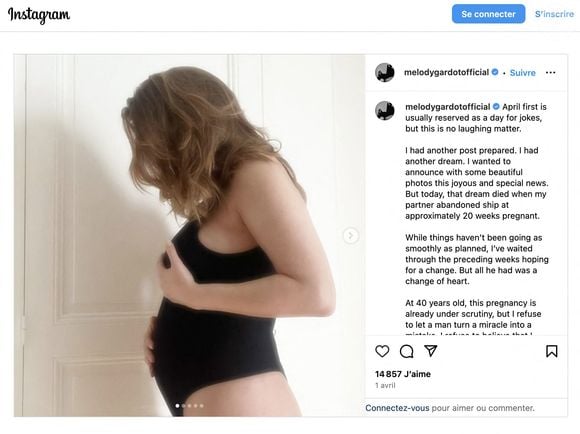 Actualités - Melody Gardot, enceinte pour la première fois à 40 ans, a révélé sur son compte Instagram avoir été quittée par son compagnon, le 1er avril 2025.